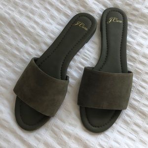 J. Crew Cora slide sandals w/ rubber bottom, suede